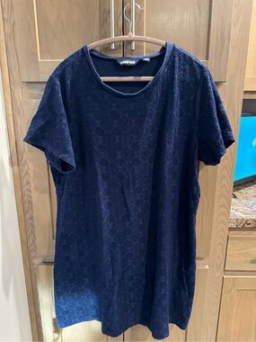 Lands' End Navy Short-Sleeve Women’s Terry Cloth Dress